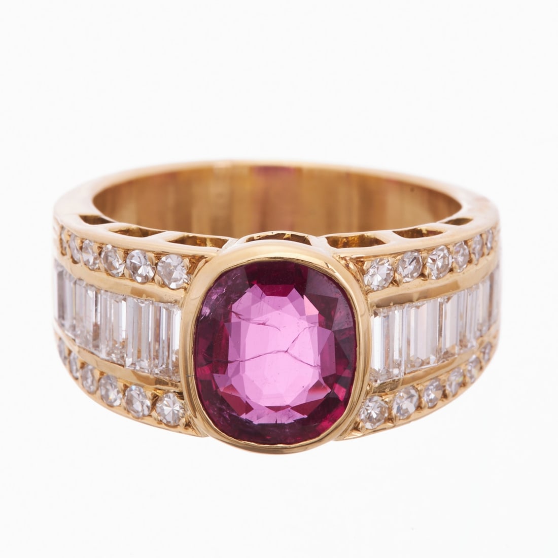 Ruby ring with diamond setting (1 of 2)