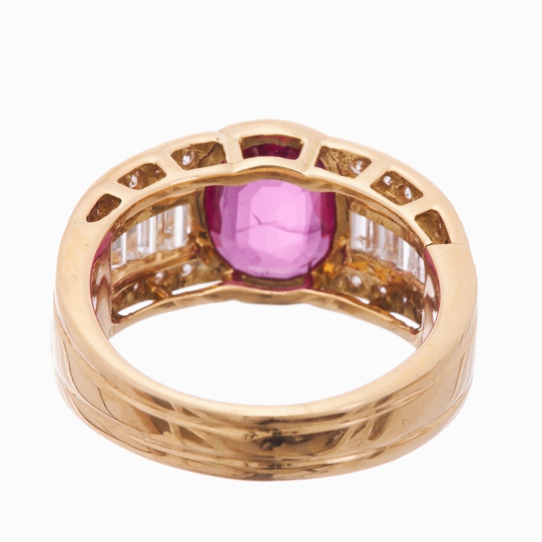 Ruby ring with diamond setting - 2