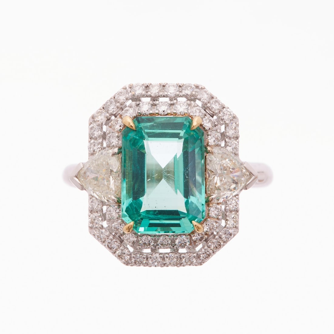 Emerald Ring with Diamond Setting (1 of 2)