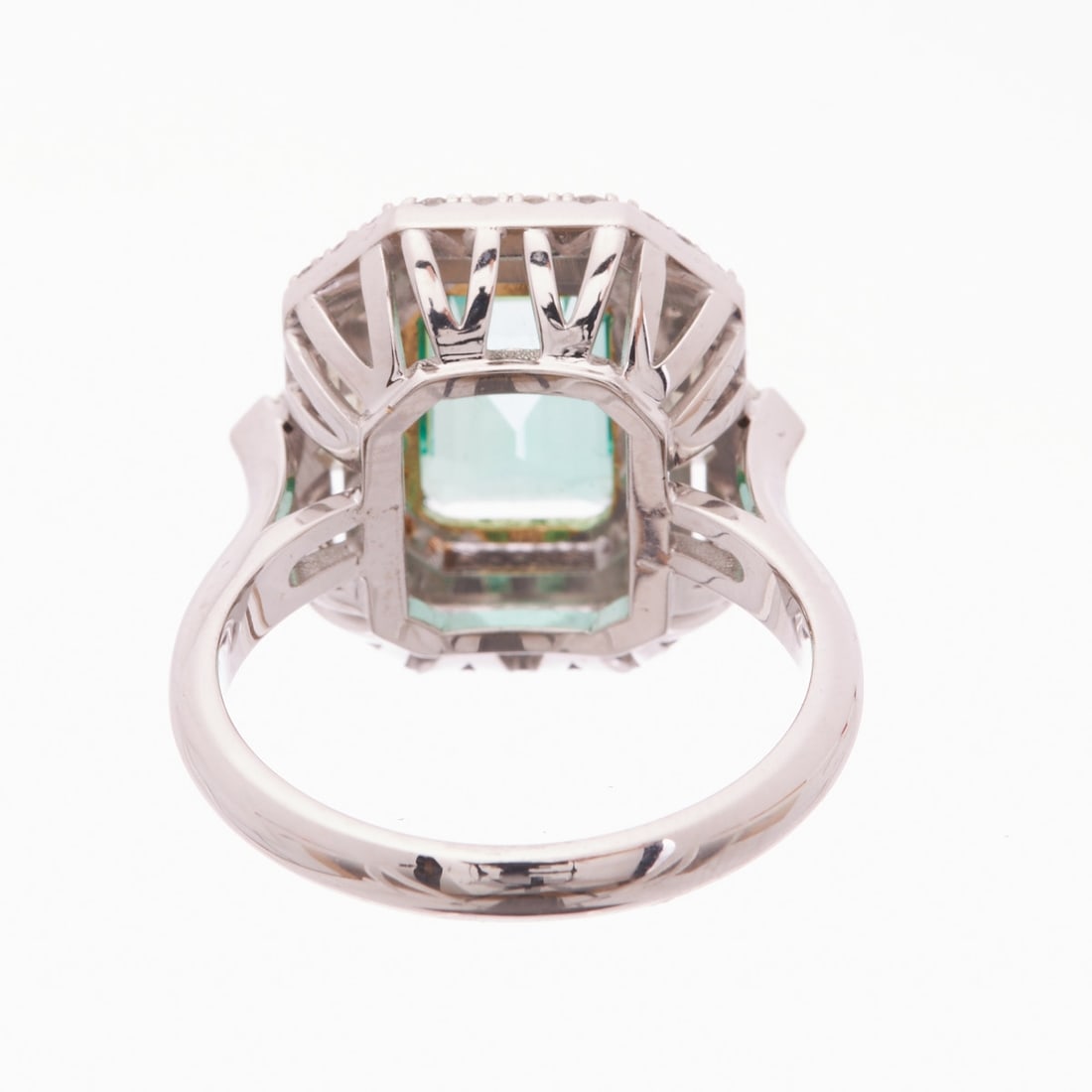 Emerald Ring with Diamond Setting - 2