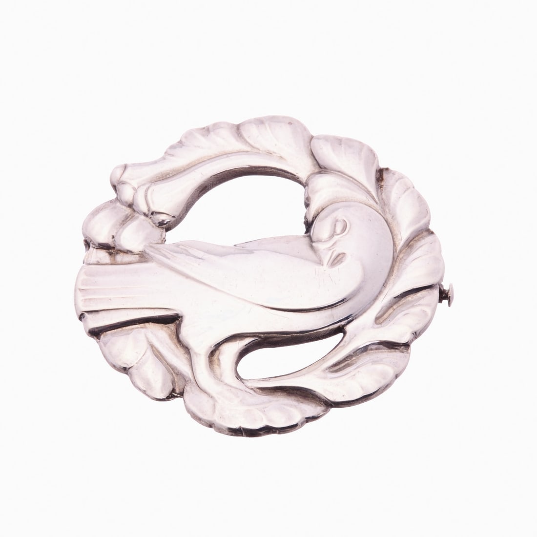 GEORG JENSEN - Art Nouveau Brooch Model 123: GEORG JENSEN - Art Nouveau Brooch Model 123 Georg Jensen company, Denmark. Design: Kristian Möhl-Hansen (1876-1962). Execution: Georg Jensen, Copenhagen 1933-1944. Model: 123. 925/- silver,