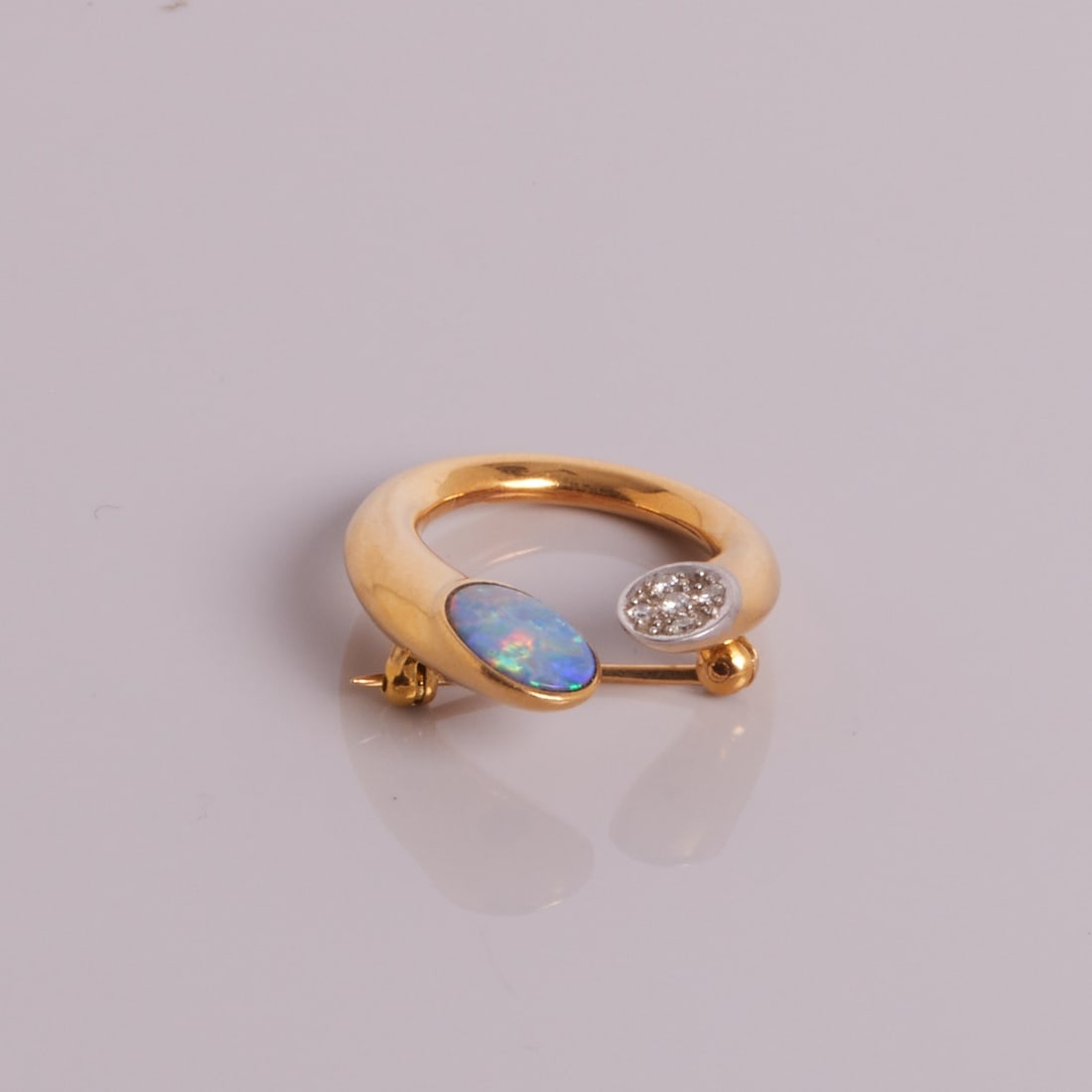 Opal Brooch on Stylized Horseshoe (1 of 1)