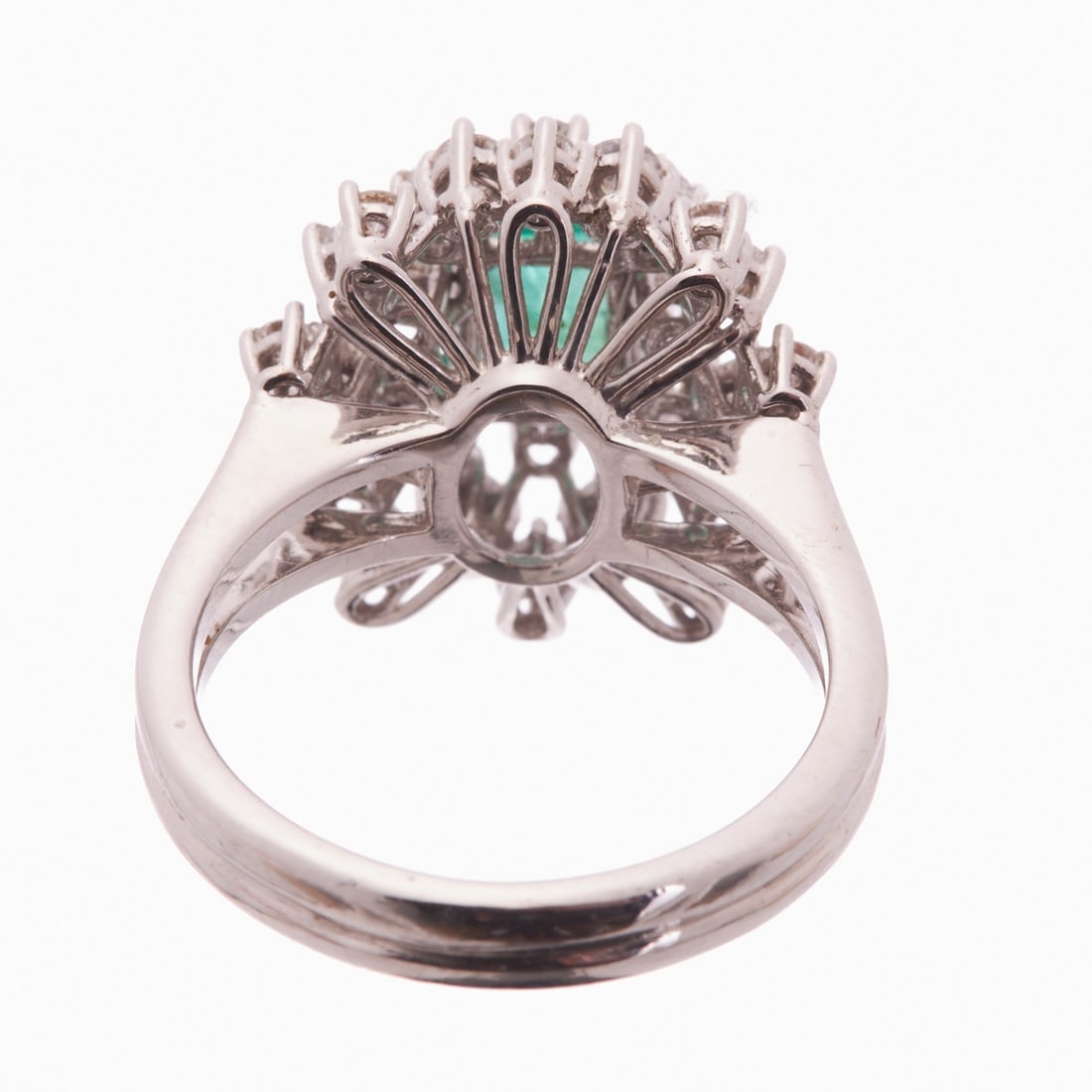 Emerald Ring with Diamond Setting - 2