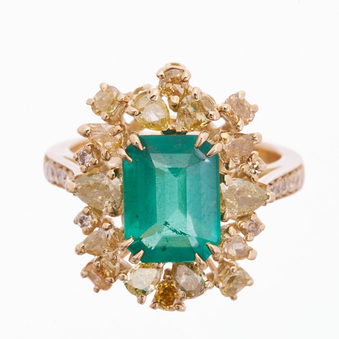 Emerald Ring with Diamond Setting (1 of 2)