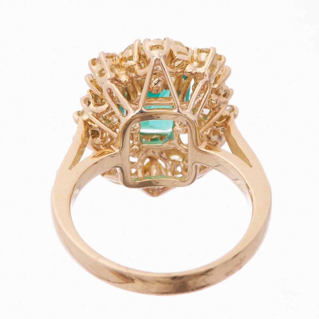 Emerald Ring with Diamond Setting - 2