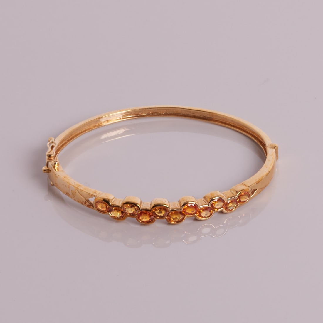 Gold bangle with citrines (1 of 1)
