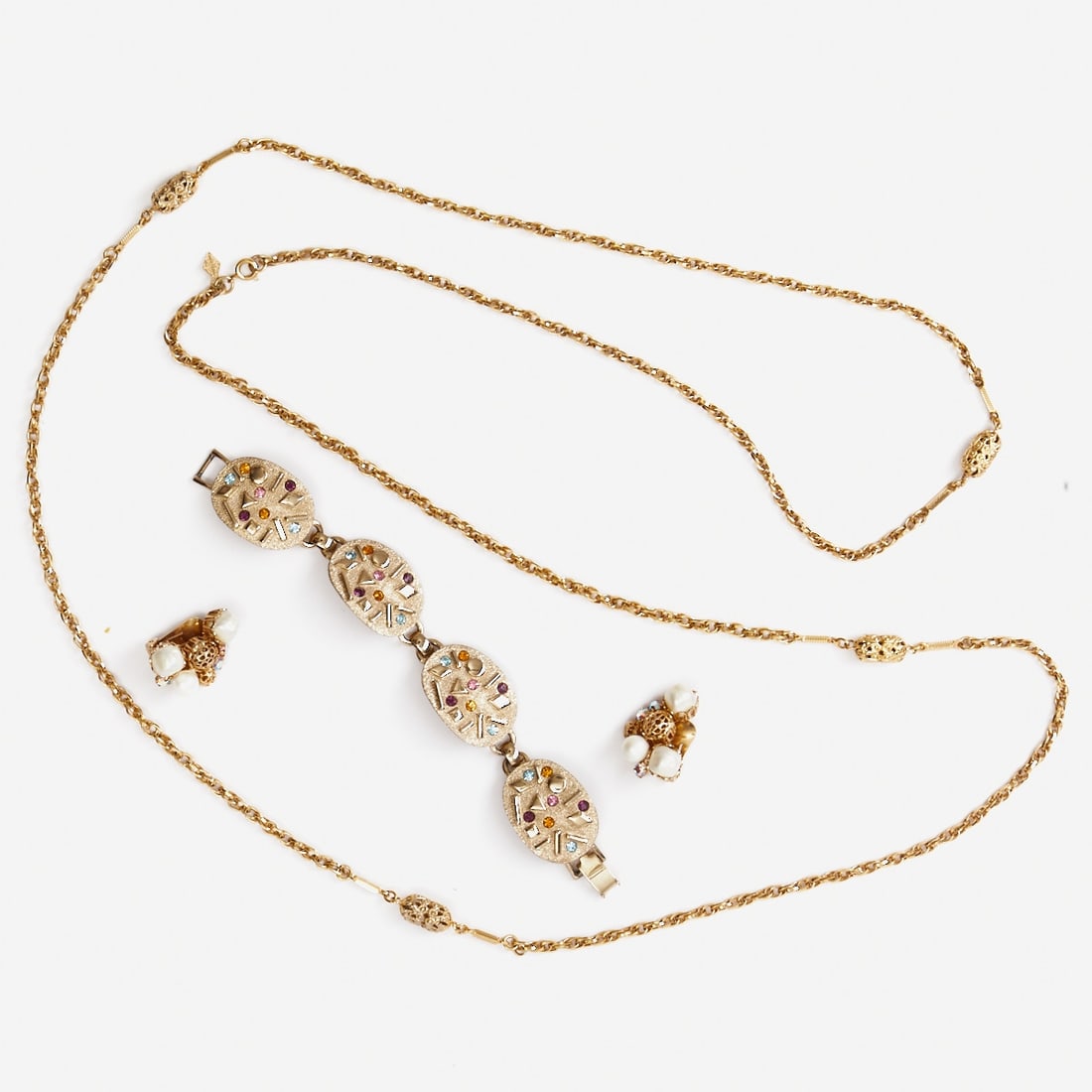 SARAH COVENTRY / KRAMER - Gold-colored Vintage Jewelry Set (3 pieces) (1 of 1)