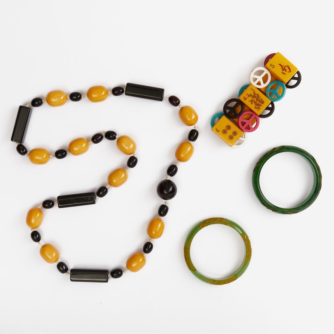 Vintage Thermoset - A Necklace and Three Bangles (4 pieces) (1 of 1)