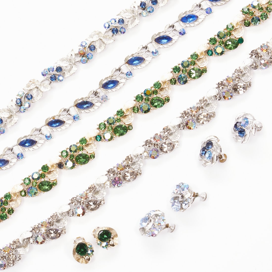 LISNER - Vintage Jewelry Set with Rhinestones (7 Pieces) (1 of 2)