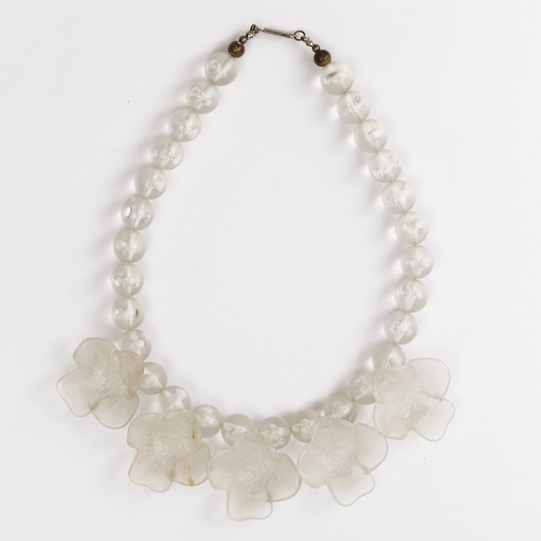 Transparent, Pale-Colored Flower Necklace (1 of 1)