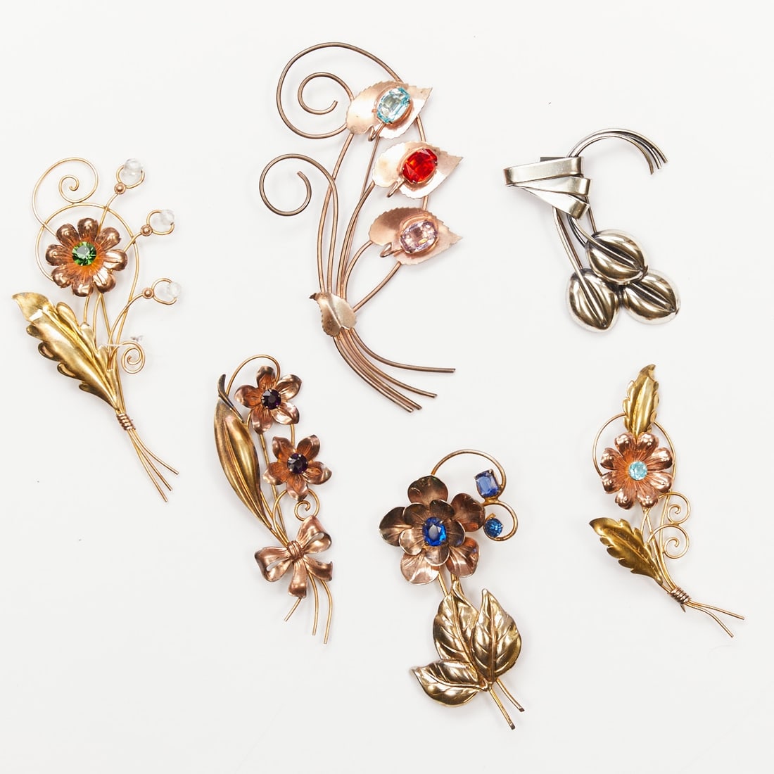 VAN DELL / NAPIER - Five Vintage Brooches and a Hairpin (6 pieces) (1 of 1)