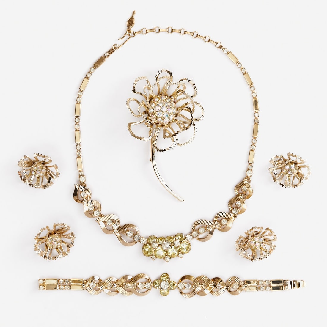 SARAH COVENTRY - Vintage jewelry set with rhinestones (5 pieces) (1 of 1)