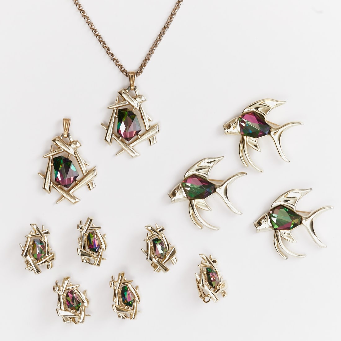 SARAH COVENTRY - Two Vintage Jewelry Sets with Rainbow Crystals (8 pieces) (1 of 1)