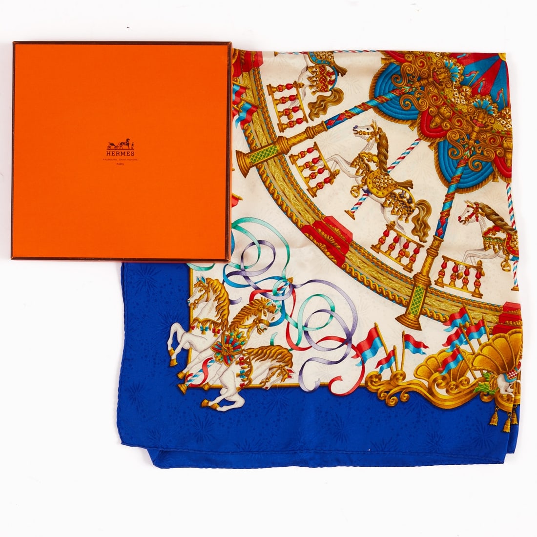 HERM??S CARR?‰ - Silk scarf ''LUNA PARK'' (1 of 1)