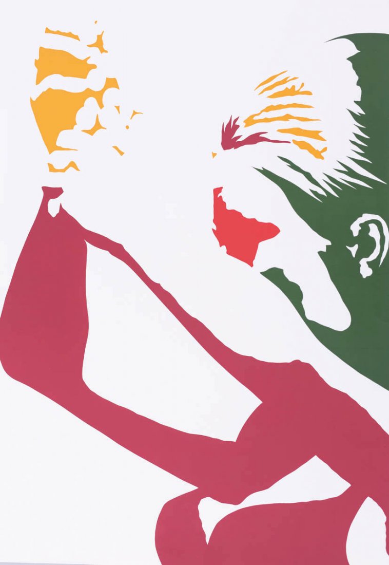 Werner Berges 1941 Cloppenburg - lebt und arb...: Werner Berges 1941 Cloppenburg - lebt und arbeitet in Schallstadt - Frau im Profil - Farbserigrafie/weißes Papier. 39/100. 70 x 50 cm. Sign. und dat. r. u.: Werner Berges 68. Das Blatt liegt lose. Ve