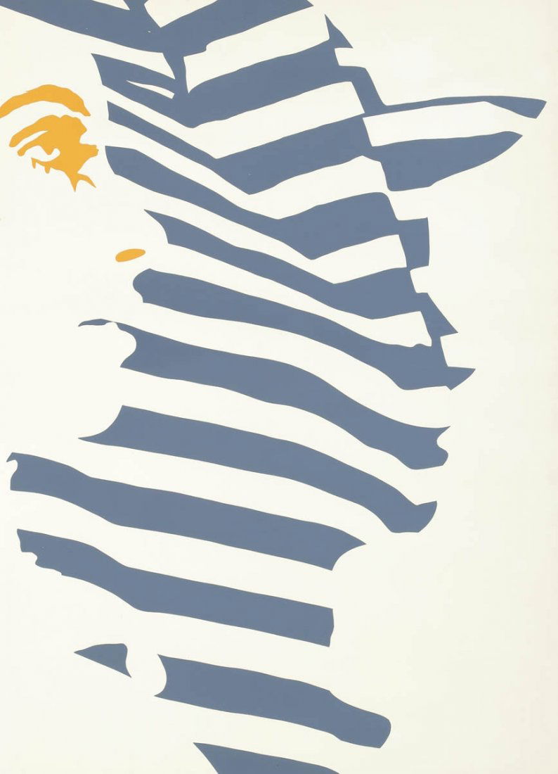 Werner Berges: Werner Berges, 1941 Cloppenburg - lebt und arbeitet in Schallstadt - Stripes - Farbserigrafie/Karton. 85/100. 70 x 50 cm. Sign. und dat. r. u.: Werner Berges (19)68. Das Blatt liegt lose. Leichte Rand