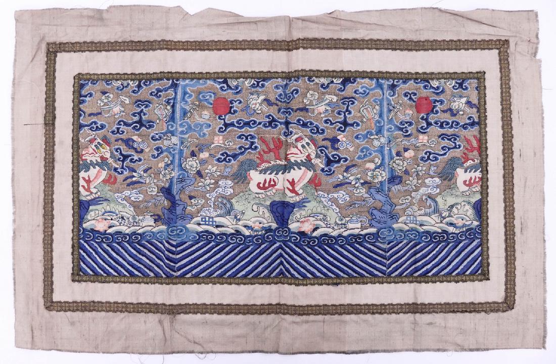 Chinese Kesi Silk Rank Badge Panel 17''x27''. An early (1 of 2)