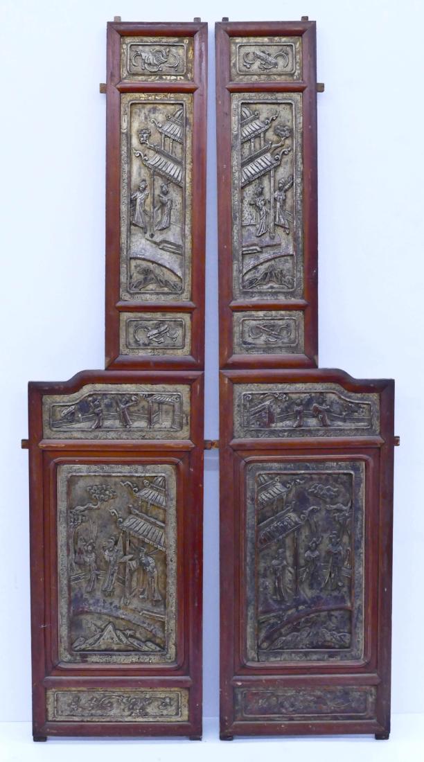Pair Chinese Carved Temple Panels 66''x17'' Each. (1 of 2)