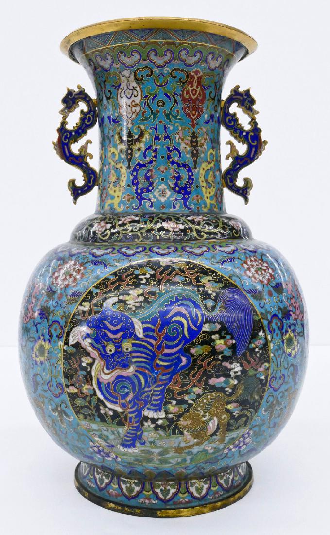 A Chinese 18th Century Cloisonne Vase 16''x10.5''. A (1 of 10)