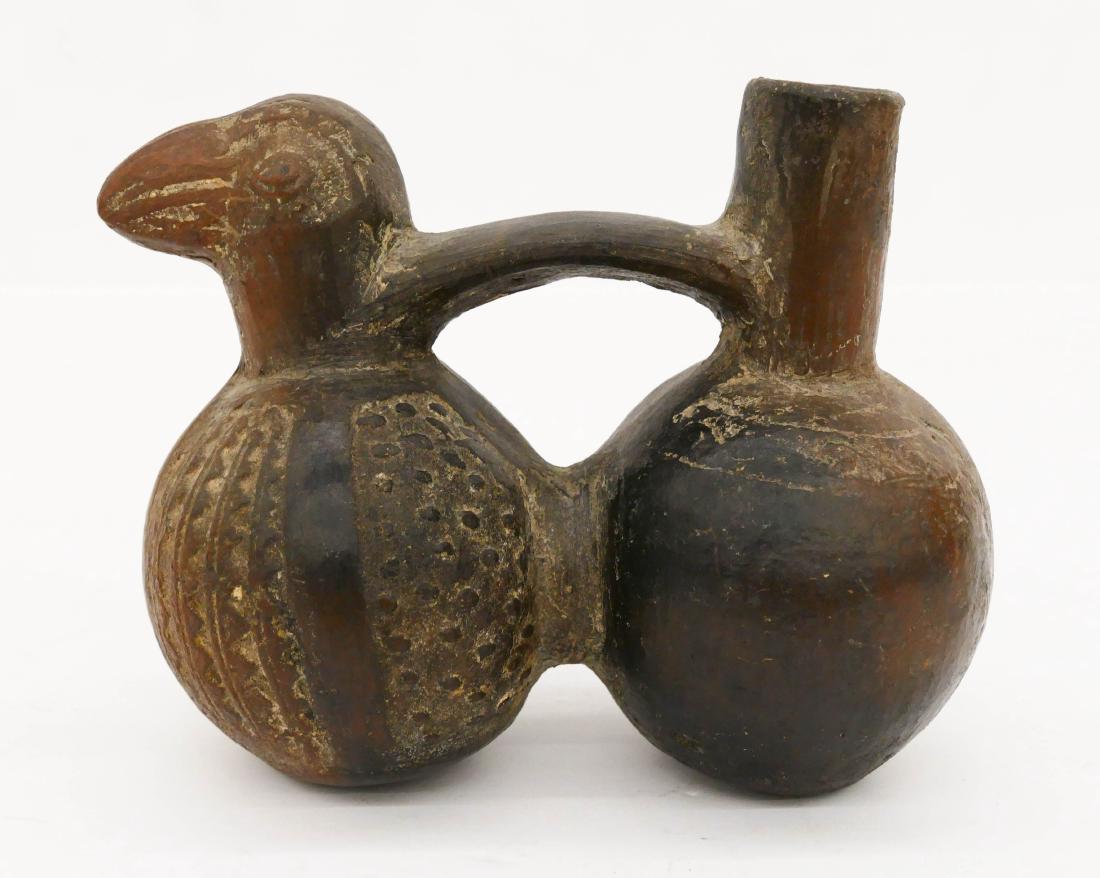 Pre Columbian Parrot Effigy Stirrup Vessel (1 of 2)