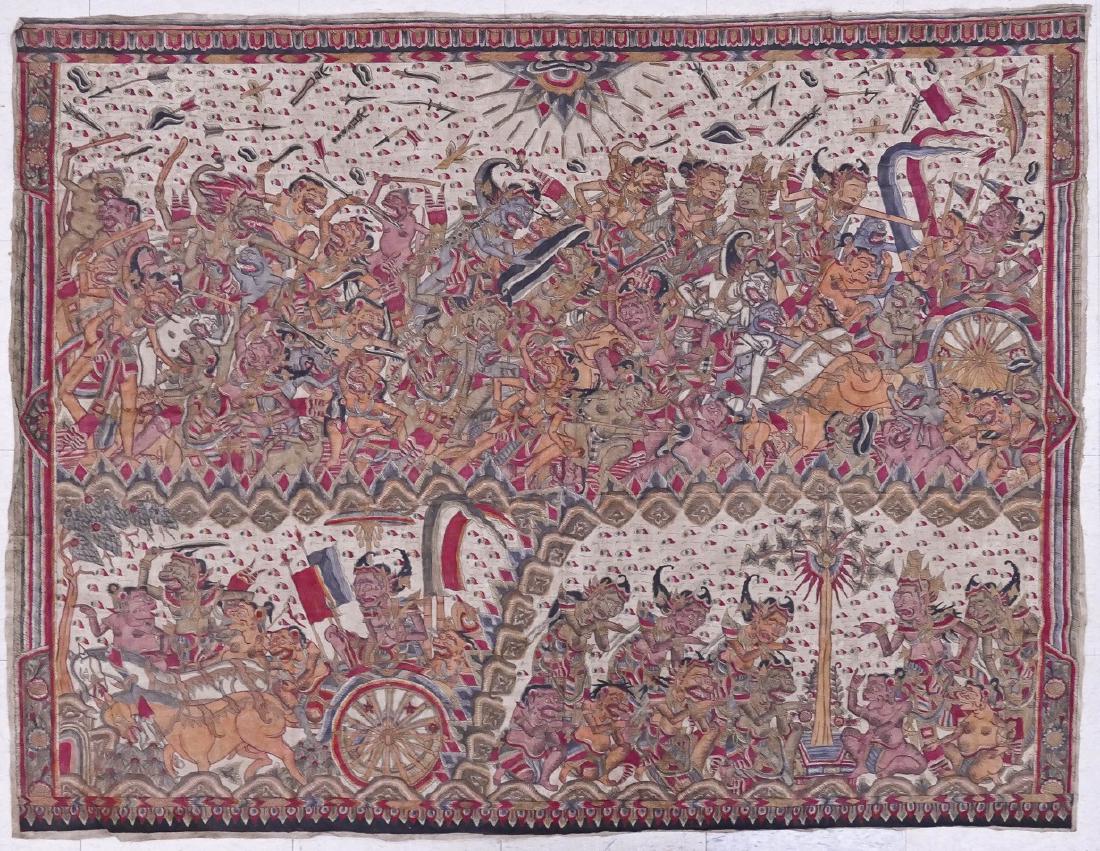 Balinese Langses Large Painting on Cloth 47.5''x64''. (1 of 5)