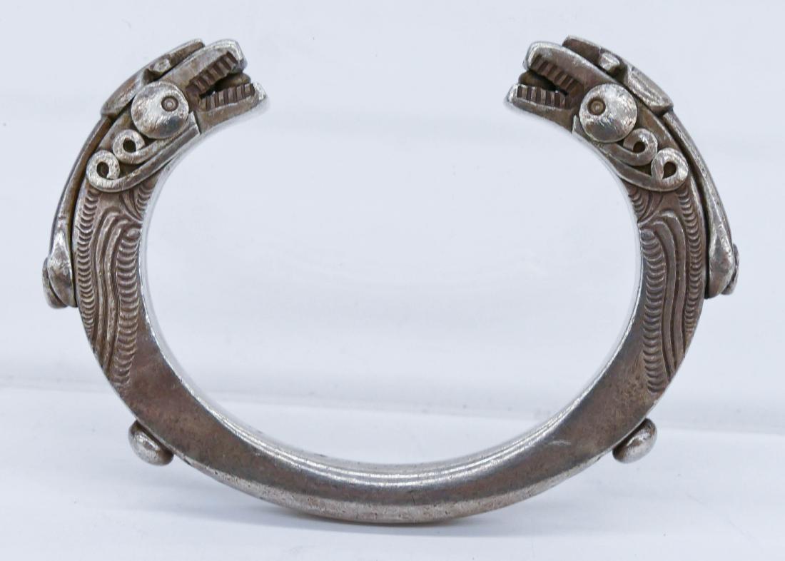 Chinese Heavy Silver Dragon Bracelet 2''x3''. (1 of 4)