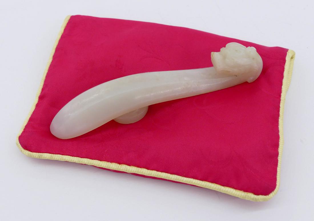 Chinese Jade Dragon Belt Hook 4''x.75''. A carved (1 of 3)