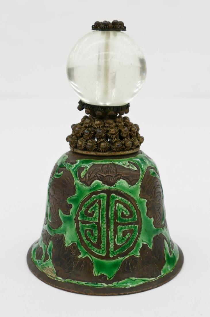 Chinese Mandarin Hat Finial Enameled Bell 3.75''x2.5''. (1 of 2)