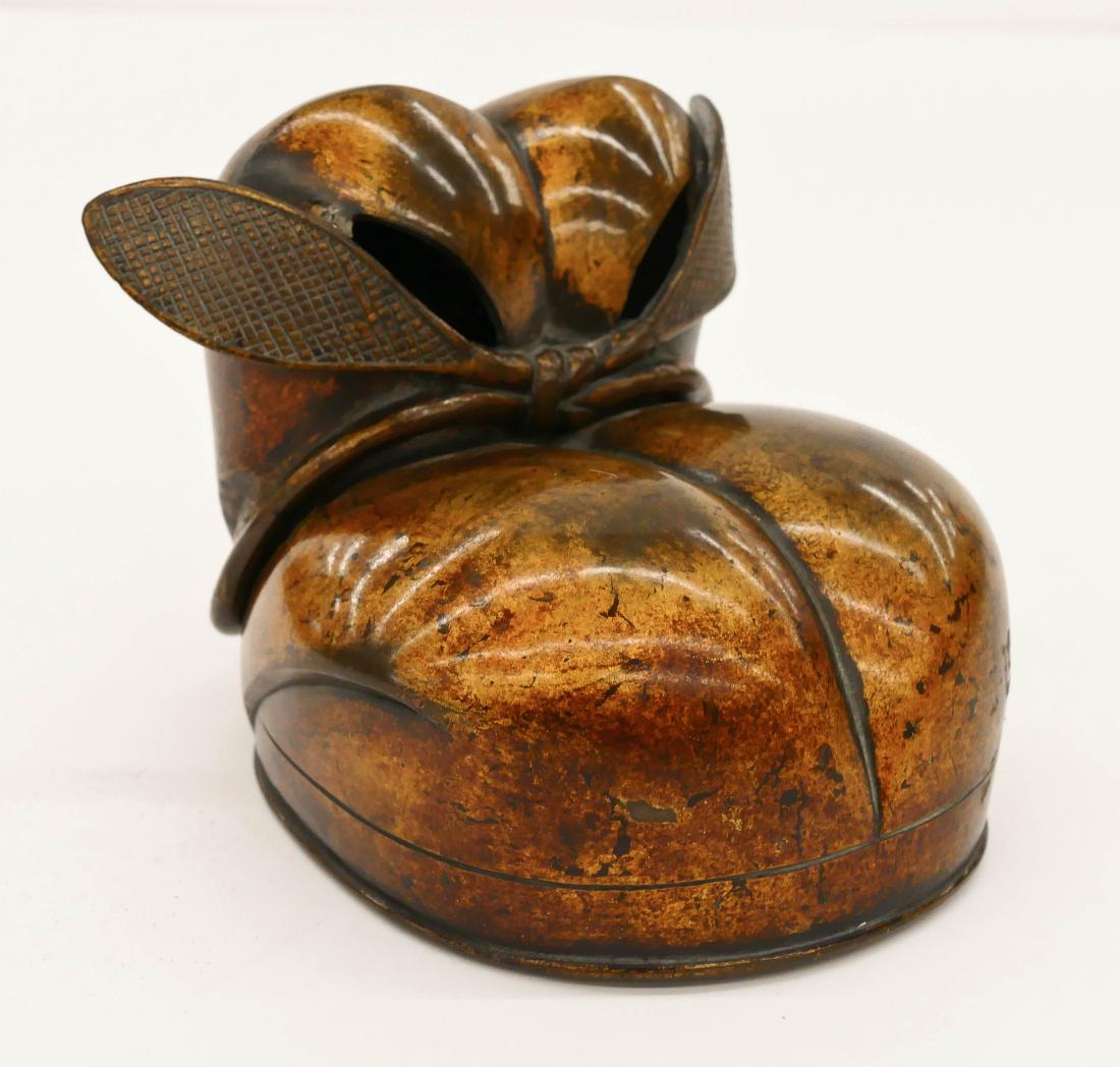 Japanese Gilt Bronze Incense Burner 4''x5''. Figural (1 of 3)