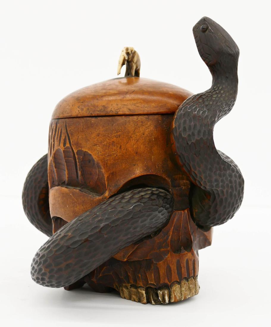 Japanese Snake with Skull Wood Humidor 8''x7''. Unusual (1 of 3)
