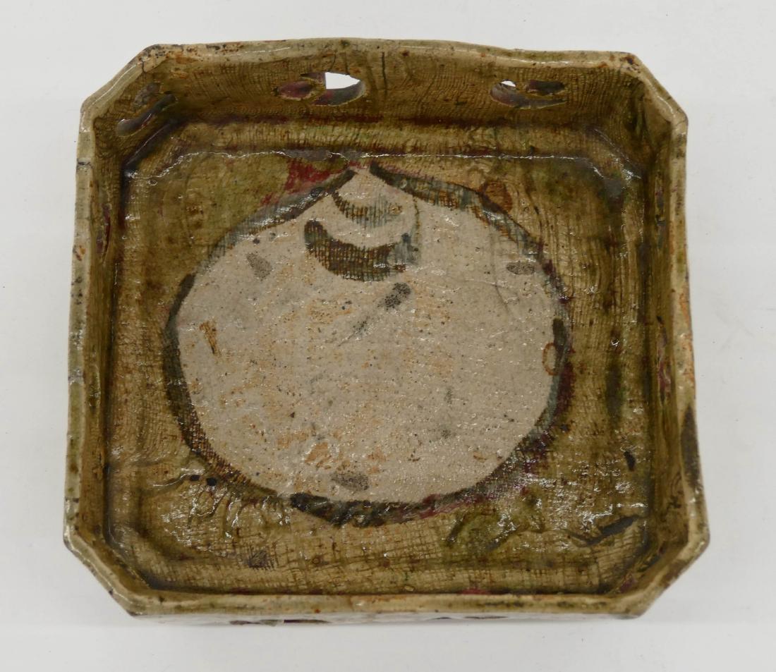 Early Japanese Oribe Pottery Tall Bowl (1 of 3)