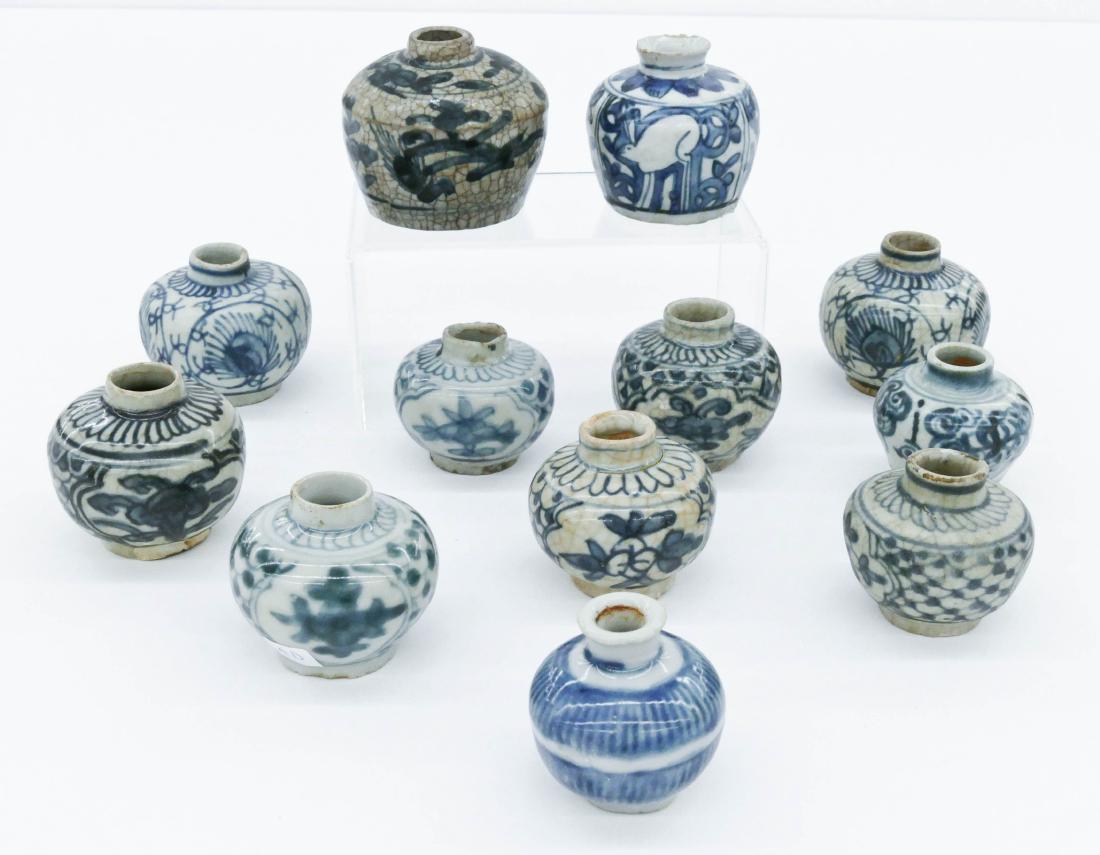 Collection of Chinese Ming Ceramic Jarlets. Lot (1 of 2)
