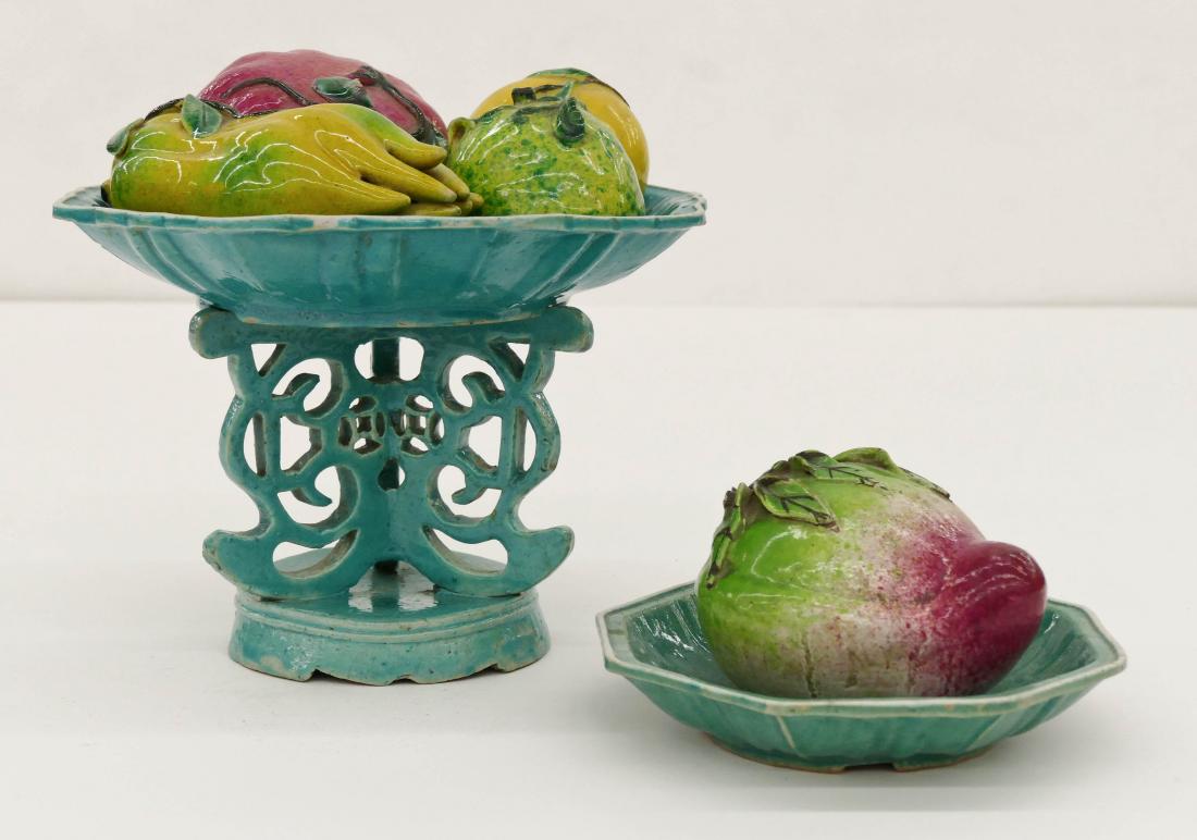 Group Chinese Porcelain Fruit & Compote 6''x7''. (1 of 3)