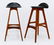 Pair Erik Buck for Oddense Denmark Teak Bar Stools