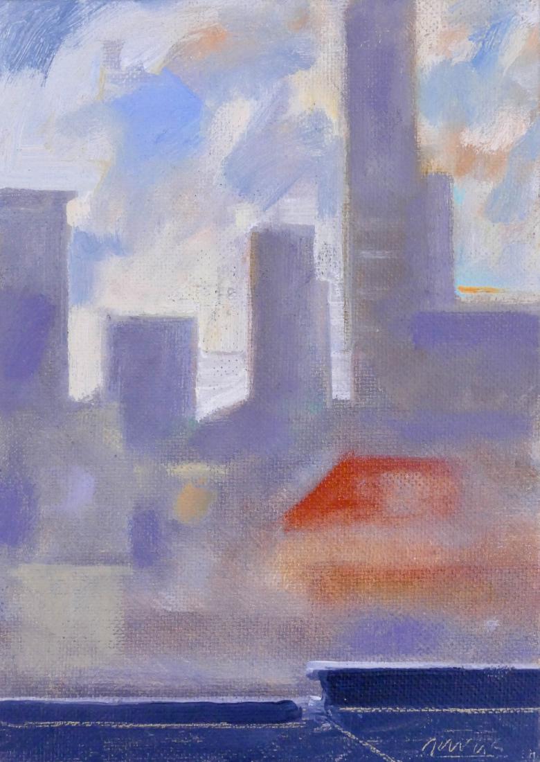 Paul Havas (1940-2012 Washington) Cityscape Oil on (1 of 2)