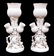 Pair Early Belleek Thistle Porcelain Vases 9''x4''
