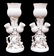 Pair Early Belleek Thistle Porcelain Vases 9''x4'' - 4