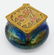 Art Nouveau Bohemian Holly Glass Inkwell 2.5''x4.5''. - 2