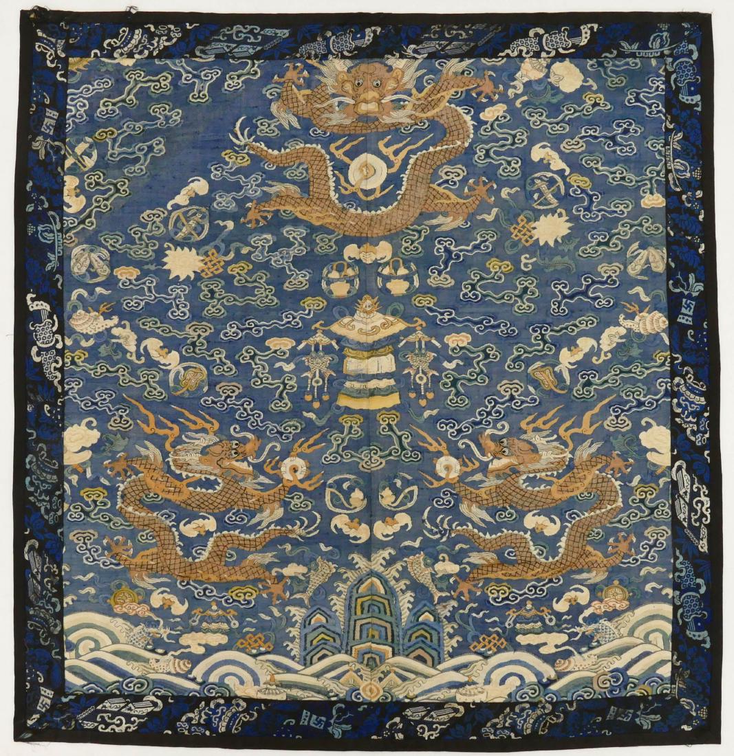 Chinese Imperial Kesi Silk Dragon Panel 34.5''x33''. An (1 of 3)