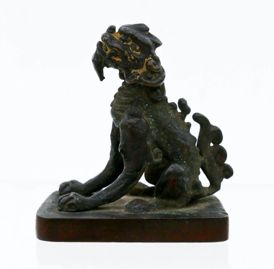 Chinese Bronze Foo Lion Figural Seal 1.75''x1.75''. (1 of 3)