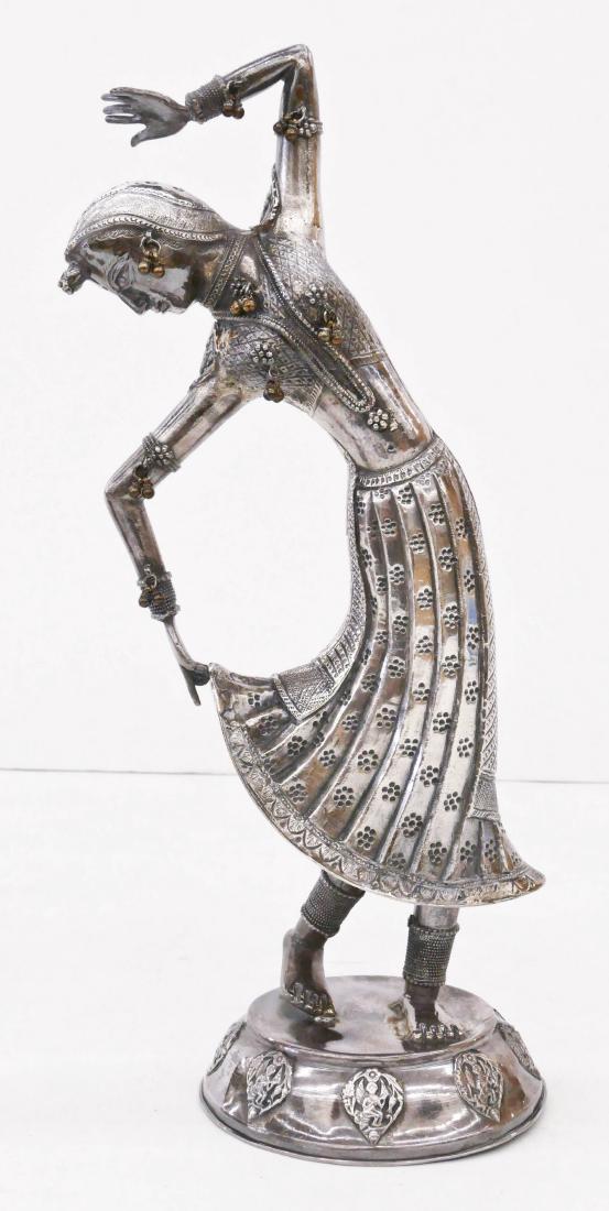 India Sterling Silver Dancer Figure 13.5''x5''. Hand Lot 0637
