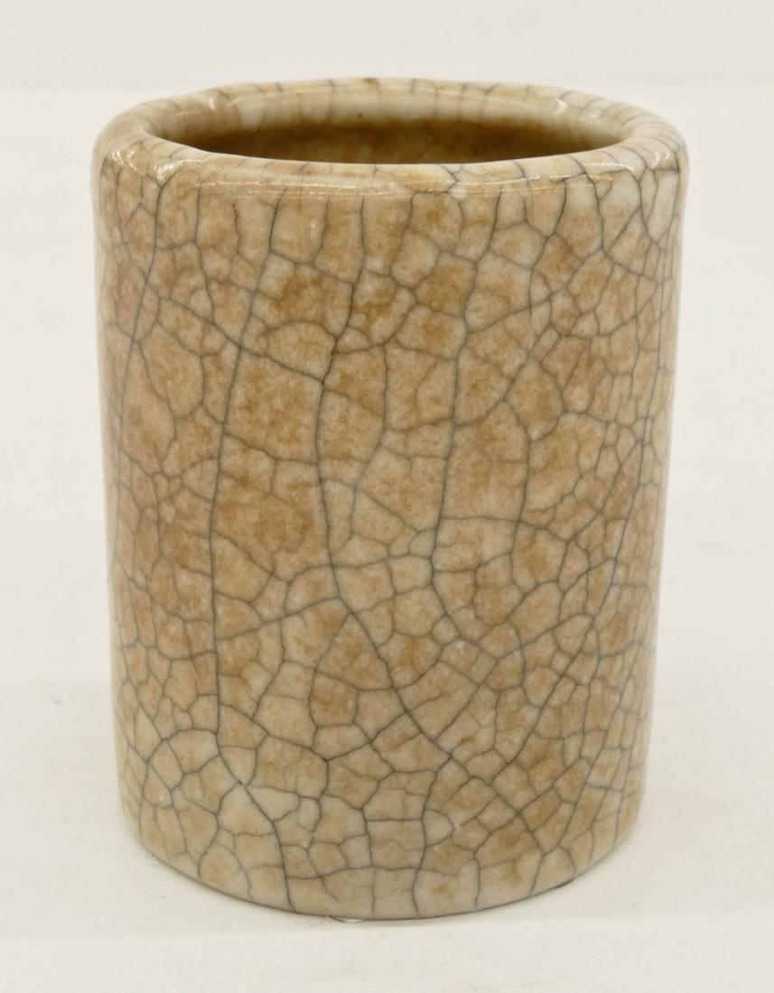Chinese Ge Type Porcelain Brush Pot 4.5''x3.5''. Fine (1 of 5)