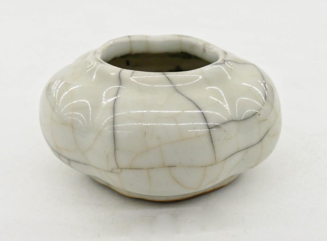 Chinese Geyao Porcelain Water Pot 2''x4''. Lobed melon (1 of 5)