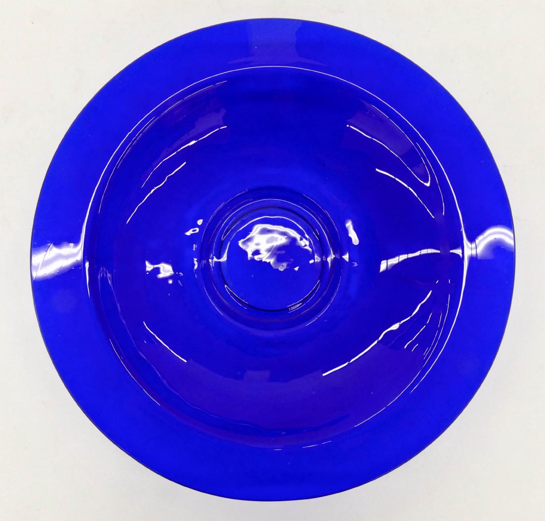 Chinese Cobalt Blue Peking Glass Bowl 2.25''x14''. A (1 of 3)