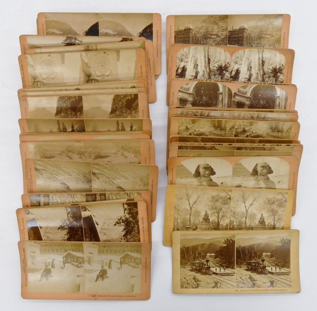 46pc Early B.W. Kilburn Stereoviews. Lot includes: 46pc Early B.W. Kilburn Stereoviews. Lot includes various railroad and foreign views. Many are by James M. Davis. Light overall edge wear.