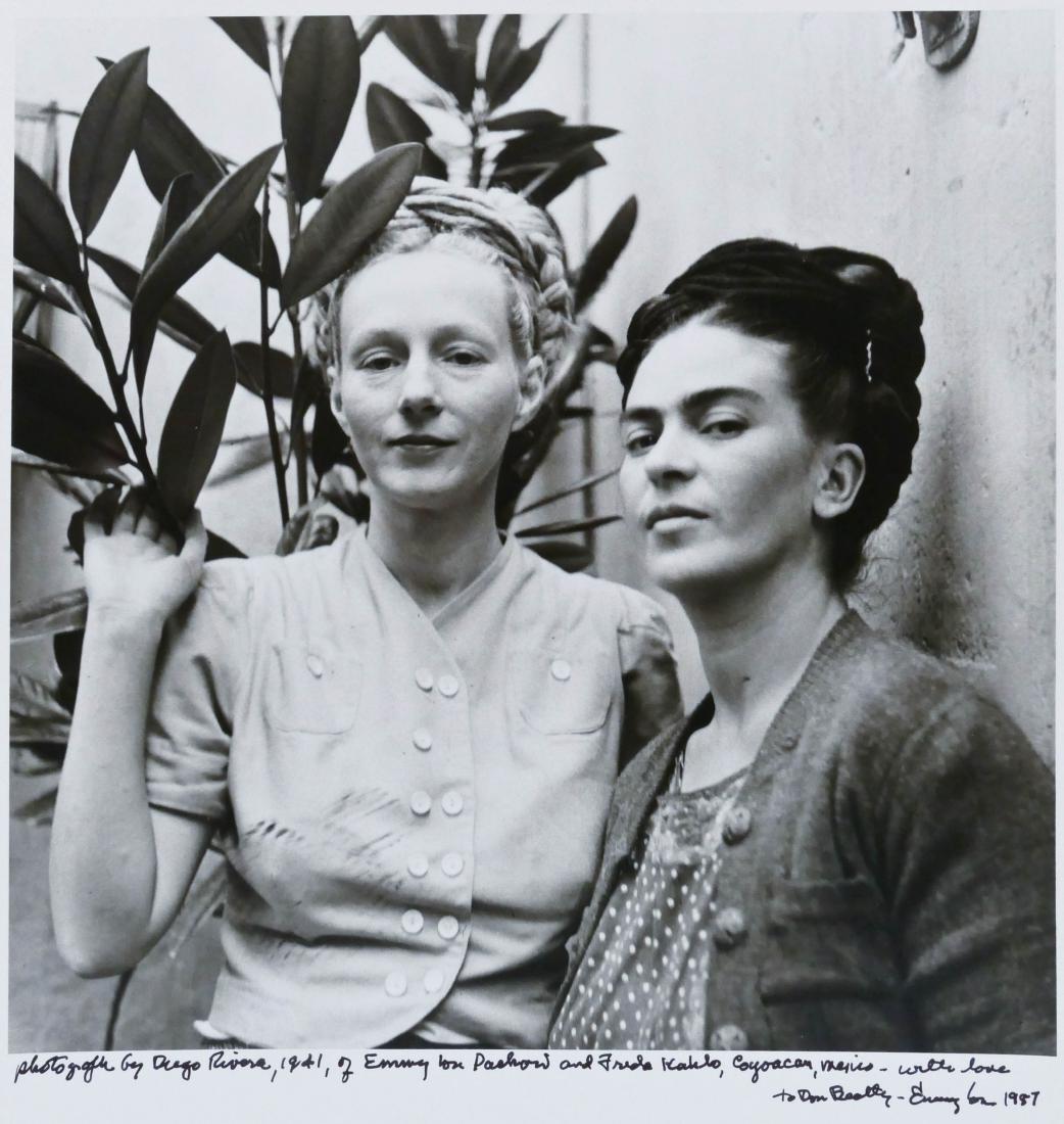 Emmy Lou Packard (1914-1998 California) ''Frida Kahlo: Emmy Lou Packard (1914-1998 California) ''Frida Kahlo and Me in their Coyoacan Home, 1941'' Silver Gelatin Photograph 14''x11'' Sheet. Photo originally taken by Diego Rivera. A later edition printed b
