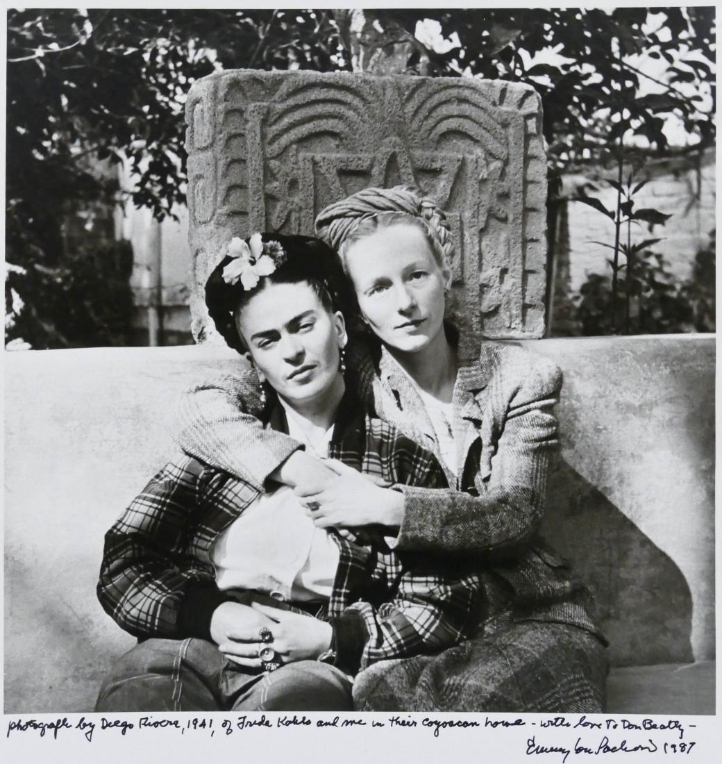 Emmy Lou Packard (1914-1998 California) ''Emmy Lou: Emmy Lou Packard (1914-1998 California) ''Emmy Lou Packard and Frida Kahlo, Coyoacan, Mexico, 1941'' Silver Gelatin Photograph 14''x11'' Sheet. Photo originally taken by Diego Rivera. A later edition