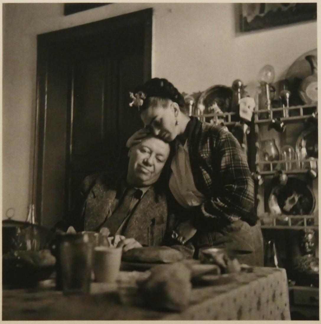 Emmy Lou Packard (1914-1998 California) ''Frida Kahlo: Emmy Lou Packard (1914-1998 California) ''Frida Kahlo and Diego Rivera Coyoacan Mexico 1941'' Platinum & Palladium Print 5''x5'' Image. Printed in 1995 by Don Beatty. Signed and numbered 16 of 45 arti