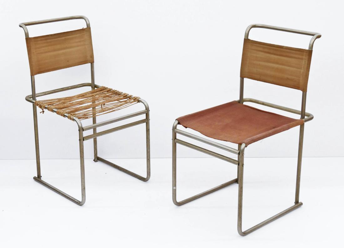 Pair Marcel Breuer B-5 Steel Tube Side Chairs (1 of 3)