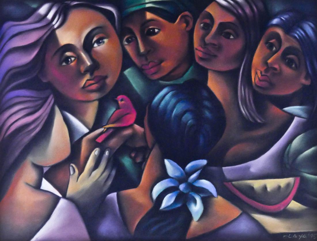 Jaime Olaya (b.1955 American) ''Un Pajaro Rojo en el (1 of 3)